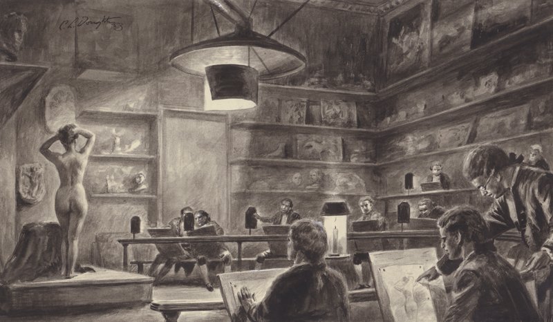 Life class a Királyi Akadémián, London alkotó: C.L. Doughty