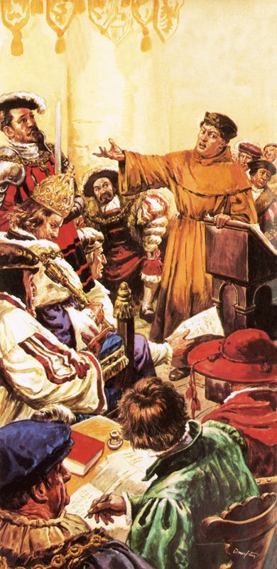 Luther V. Károly szent római császár előtt alkotó: C.L. Doughty