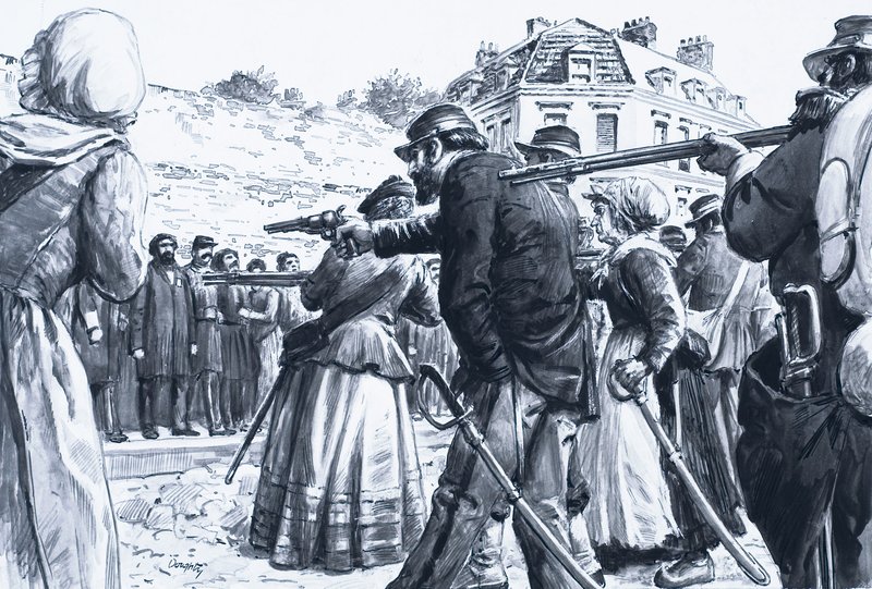Párizsi kommün (gouache, papír) alkotó: C.L. Doughty