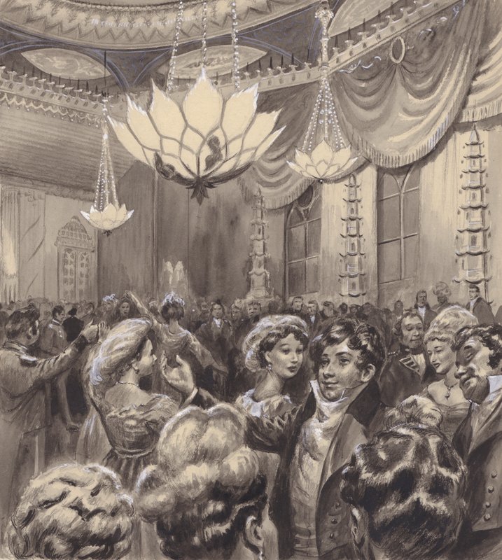 A királyi herceg a brightoni pavilonnál (gouache, papír) alkotó: C.L. Doughty