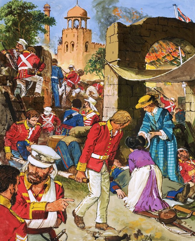 A brit erők helyzete Cownpore-ban napról napra rosszabb lett. alkotó: C.L. Doughty