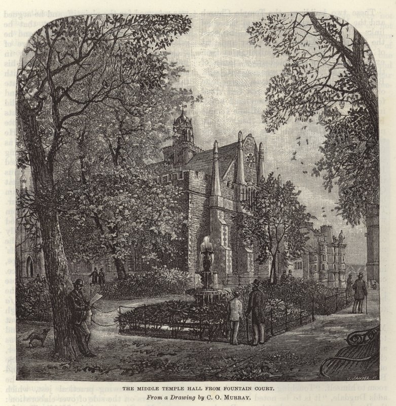 Középső templomcsarnok a Fountain Courtból alkotó: C.O. Murray