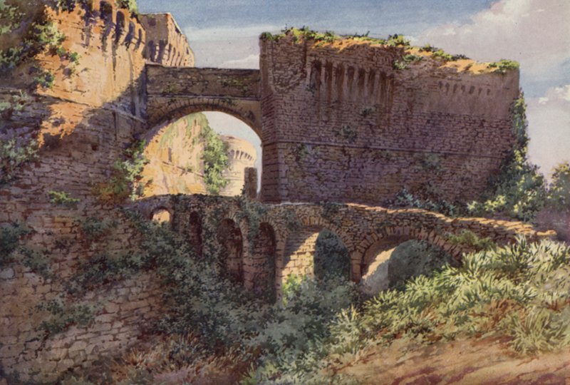 Castel Castruccio Castracani, Sarzana (színes litho) alkotó: C.T.G. Formili