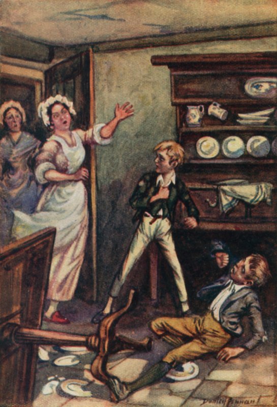 Illusztráció Oliver Twisthez, Charles Dickens (színes litó) alkotó: C. Dudley (after) Tennant