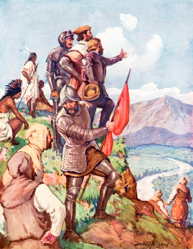 Jacques Cartier Kanadát követeli Franciaországért (színes litó) alkotó: C. Dudley Tennant