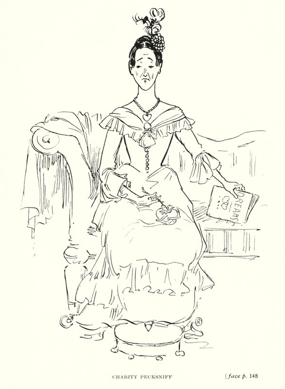 Dickens karakter: Charity Pecksniff (litho) alkotó: Captain Edward Henry Handley Read