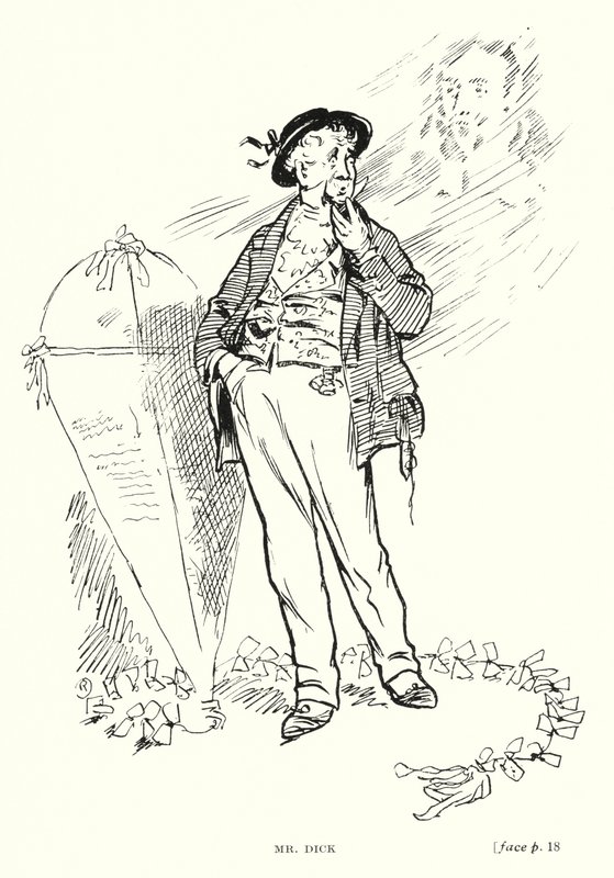 Dickens karakter: Mr Dick (litho) alkotó: Captain Edward Henry Handley Read