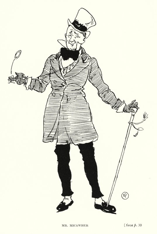 Dickens karakter: Mr Micawber (litho) alkotó: Captain Edward Henry Handley Read