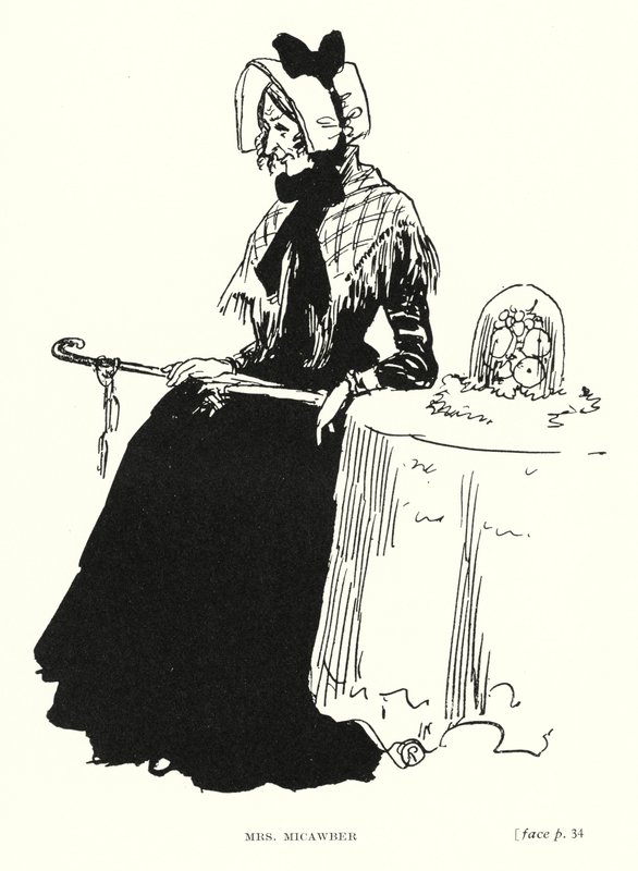 Dickens karakter: Mrs Micawber (litho) alkotó: Captain Edward Henry Handley Read