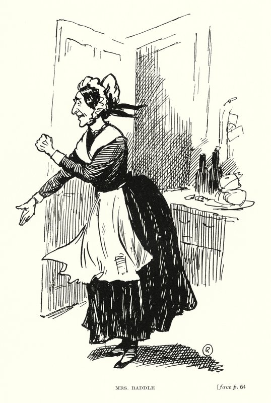 Dickens karakter: Mrs Raddle (litho) alkotó: Captain Edward Henry Handley Read