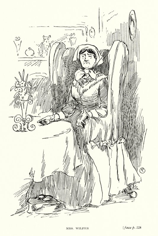 Dickens karakter: Mrs Wilfer (litho) alkotó: Captain Edward Henry Handley Read