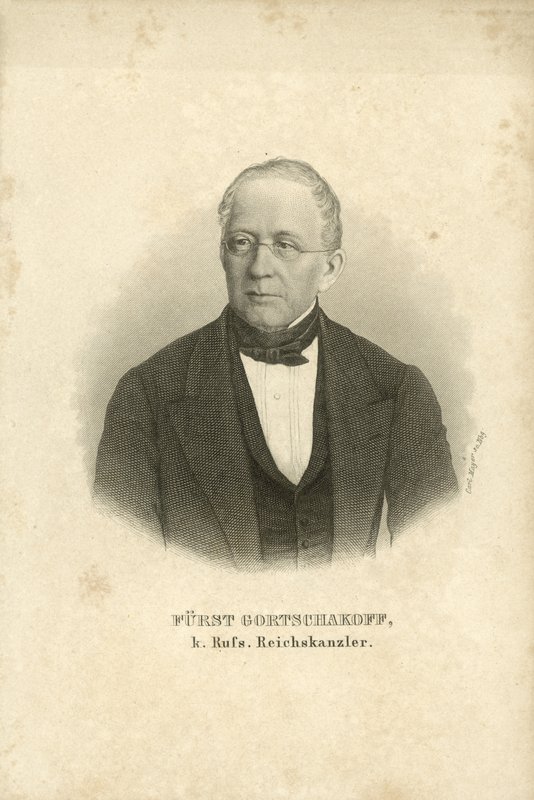 Alekszandr Gorcsakov herceg, orosz államférfi (litho) alkotó: Carl (after) Mayer