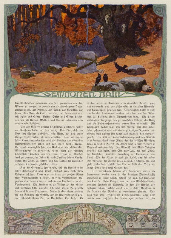 A Semnónok béklyóinak ligete (színes litó) alkotó: Carl Emil Doepler