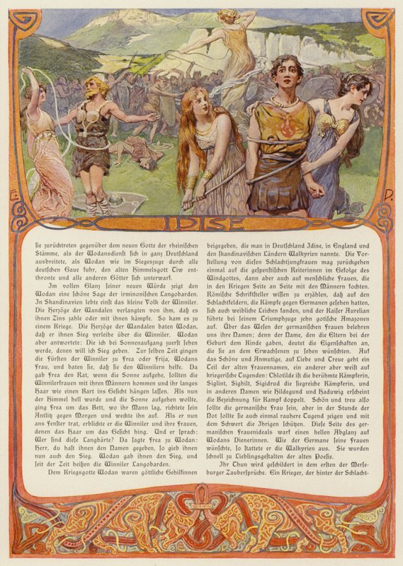 Idis, germán istennő (színes litho) alkotó: Carl Emil Doepler