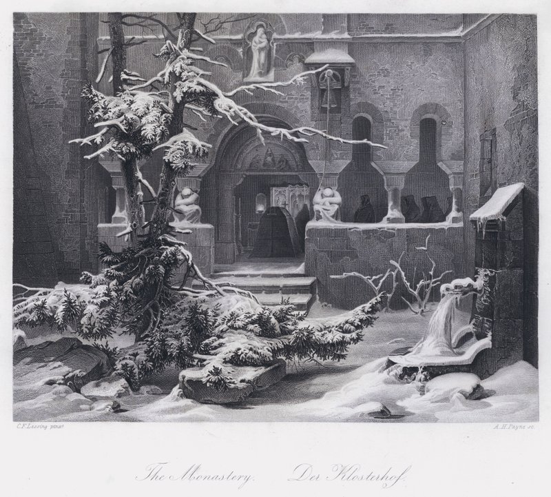 A kolostor (metszet) alkotó: Carl Friedrich (after) Lessing