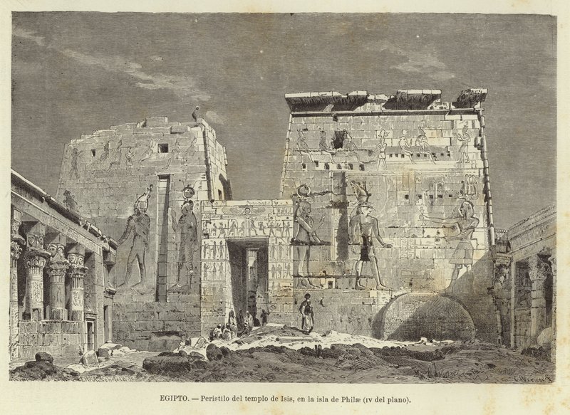 Egyiptom – Ízisz templomának oszlopcsarnoka a Philae-szigeten alkotó: Carl Friedrich Heinrich Werner
