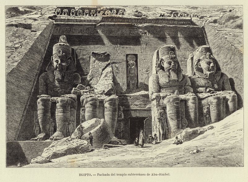 Egyiptom - Abu Simbel földalatti templomának homlokzata alkotó: Carl Friedrich Heinrich Werner