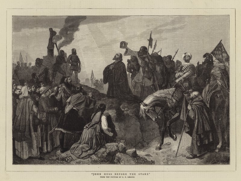Huss János a cövek előtt alkotó: Carl Friedrich Lessing
