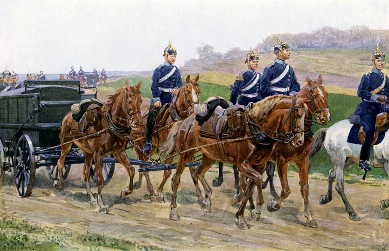 A német hadsereg ellátó oszlopa a menetben (színes litó) alkotó: Carl Ludwig Friedrich (after) Becker