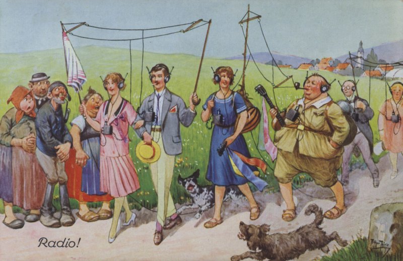 A korai rádió képregényes ábrázolásai (színes litó) alkotó: Carl Robert Arthur Thiele