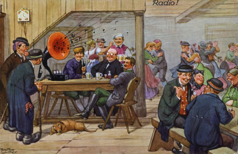 A korai rádió képregényes ábrázolásai (színes litó) alkotó: Carl Robert Arthur Thiele
