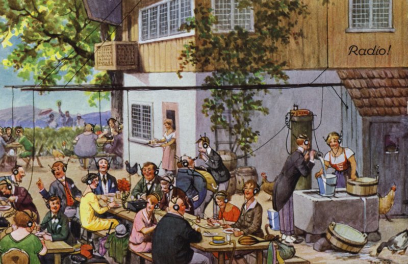 A korai rádió képregényes ábrázolásai (színes litó) alkotó: Carl Robert Arthur Thiele