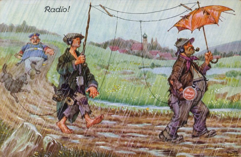 A korai rádió képregényes ábrázolásai (színes litó) alkotó: Carl Robert Arthur Thiele