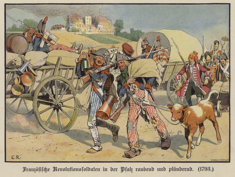 Francia katonák rabló és rabló Pfalzban alkotó: Carl Röchling