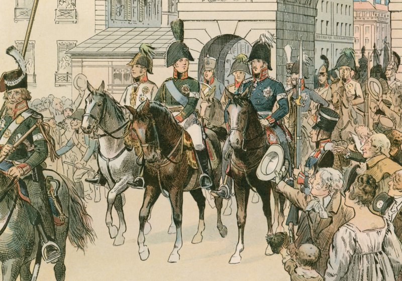 A szövetséges uralkodók bevonulása Párizsba 1815-ben alkotó: Carl Rohling