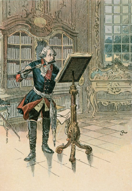 Nagy Frigyes (1712-1786) furulyázik alkotó: Carl Rohling