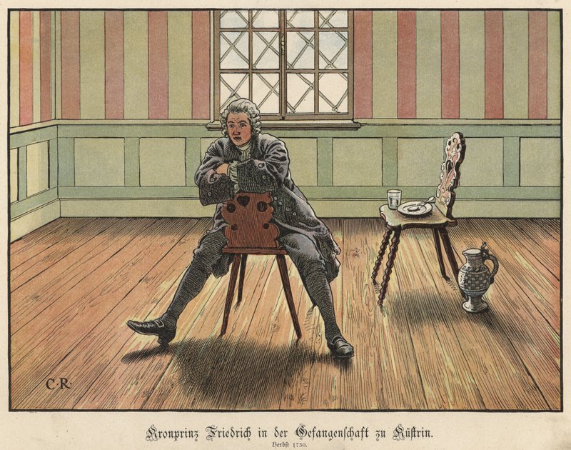 Frigyes porosz trónörökös Kustrinban bebörtönözve, 1730 alkotó: Carl Röchling