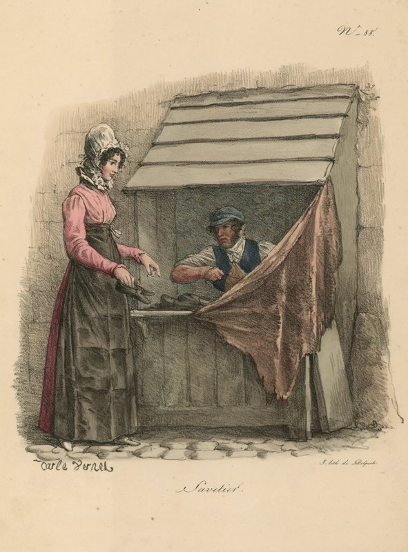 Cobbler egy bódé mögött ült alkotó: Carle Vernet