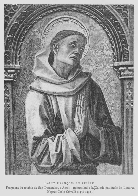 Assisi Szent Ferenc imádkozik (litho) alkotó: Carlo Crivelli