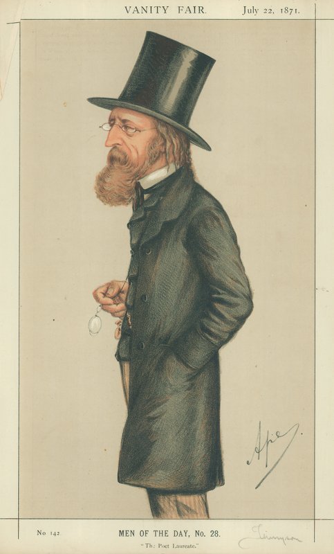 Alfred Tennyson, The Poet Laureate, 1871. július 22., Vanity Fair rajzfilm alkotó: Carlo Pellegrini