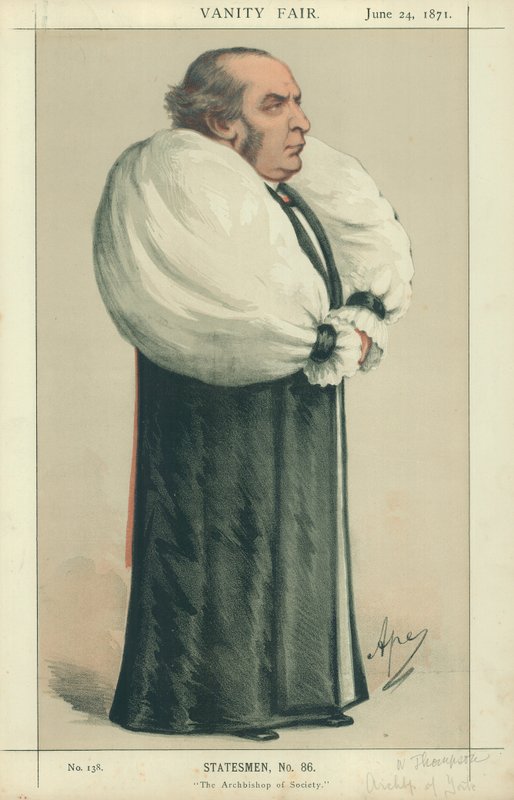 Dr. Thomson, York érseke, A társadalom érseke, 1871. június 24., Vanity Fair rajzfilm alkotó: Carlo Pellegrini