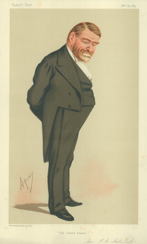 Robert Cumming Schenck tábornok, USA, 1875. január 23., Vanity Fair karikatúra alkotó: Carlo Pellegrini