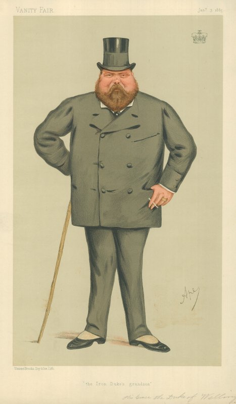 Ő kegyelme, Wellington hercege, A vasherceg unokája, 1885. január 3., Vanity Fair rajzfilm alkotó: Carlo Pellegrini