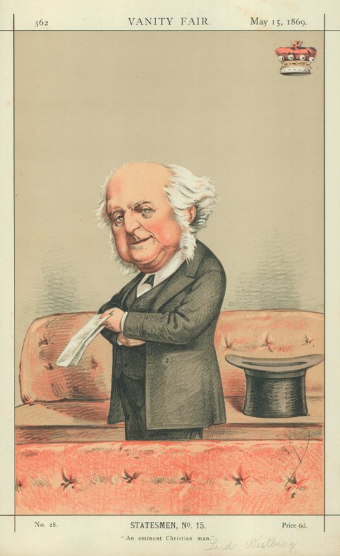 Lord Westbury, egy kiváló keresztény ember, 1869. május 15., Vanity Fair rajzfilm alkotó: Carlo Pellegrini