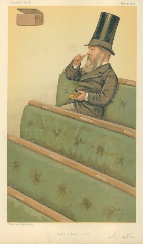Charles Nicholas Warton, Hear Hear Hear Hear, 1884. május 10., Vanity Fair rajzfilm alkotó: Carlo Pellegrini