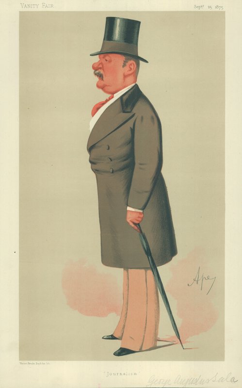 Mr George Augustus Sala, Újságírás, 1875. szeptember 25., Vanity Fair rajzfilm alkotó: Carlo Pellegrini