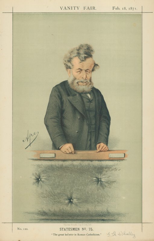 George Hammond Whalley úr, A római katolicizmus nagy híve, 1871. február 18., Vanity Fair karikatúra. alkotó: Carlo Pellegrini