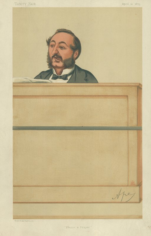 Ira D Sankey úr, Dicséret és ima, 1875. április 10., Vanity Fair rajzfilm alkotó: Carlo Pellegrini