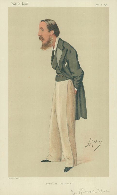 Mr Rivers Wilson, egyiptomi pénzügyek, 1878. november 9., Vanity Fair karikatúra alkotó: Carlo Pellegrini