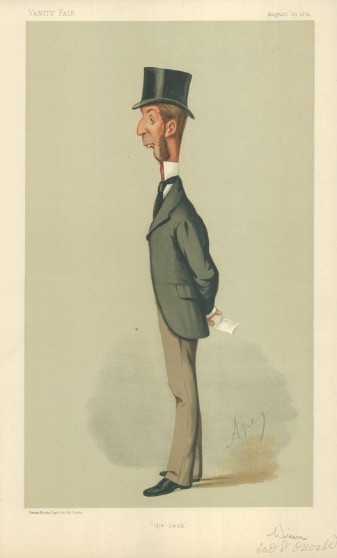 Mr Rowland Winn, The lash, 1874. augusztus 29., Vanity Fair karikatúra alkotó: Carlo Pellegrini