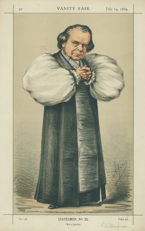 Oxford püspöke, nem verekedő, 1869. július 24., Vanity Fair rajzfilm alkotó: Carlo Pellegrini