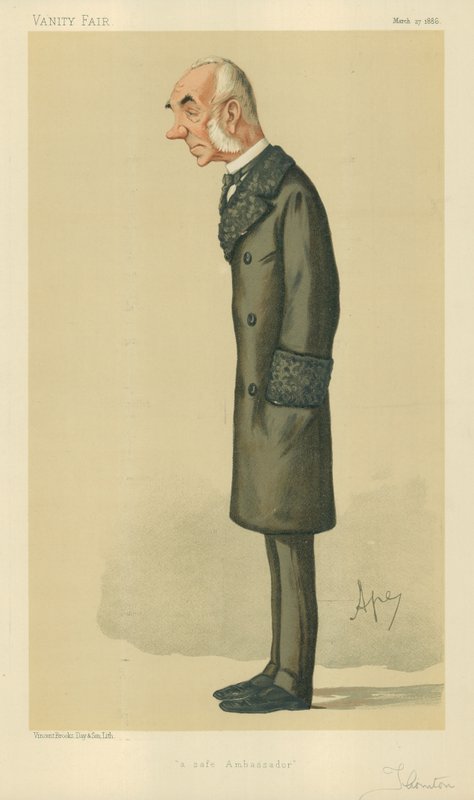 The Right Hon Sir Edward Thornton, egy biztonságos nagykövet, 1886. március 27., Vanity Fair rajzfilm alkotó: Carlo Pellegrini