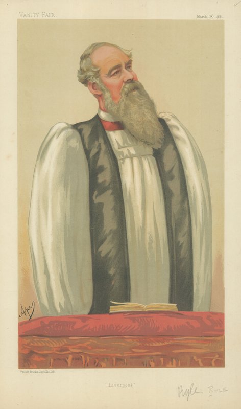 The Right Rev John Charles Ryle, Liverpool püspöke, Liverpool, 1881. március 26., Vanity Fair rajzfilm alkotó: Carlo Pellegrini