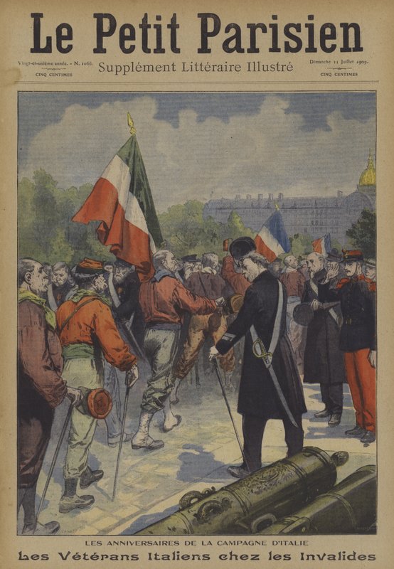 Az olasz hadjárat évfordulója: olasz veteránok látogatása a Les Invalides-ban Párizsban alkotó: Carrey