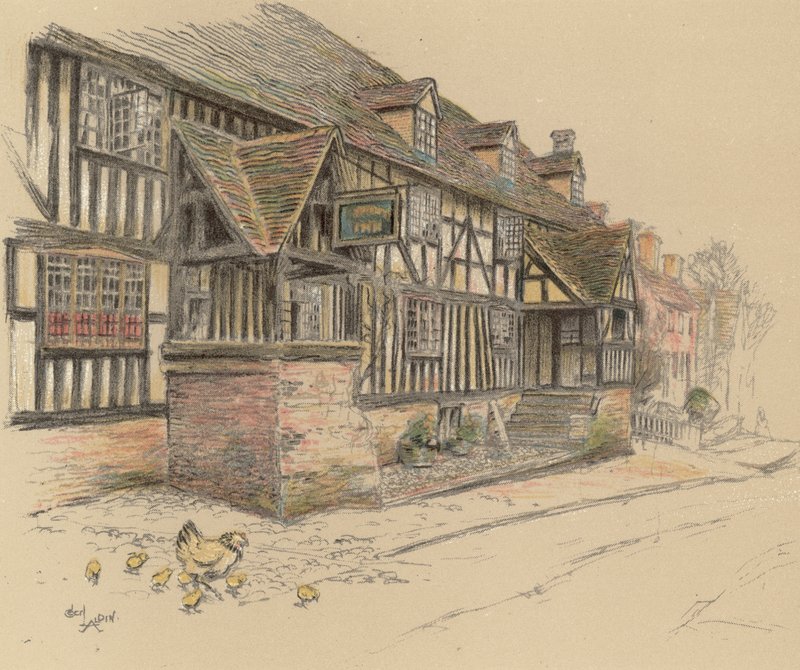 A Talbot Inn, Chaddesley Corbett alkotó: Cecil Charles Windsor Aldin