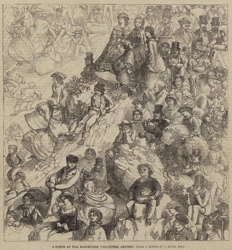 Egy jelenet az Edinburgh-i Önkéntes Szemlén alkotó: Charles Altamont Doyle